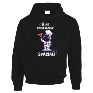 Felpa divertente Uomo Il Re dei Barbecue Spaziali BBQ Barbecue Ironica
