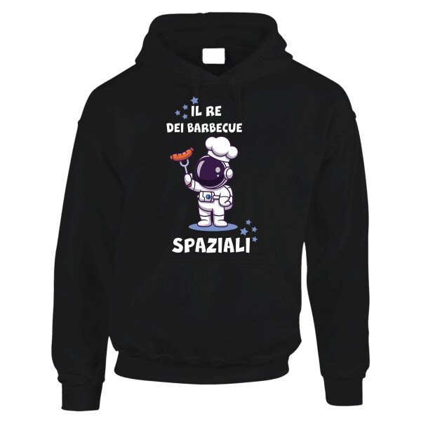 Felpa divertente Uomo Il Re dei Barbecue Spaziali BBQ Barbecue Ironica