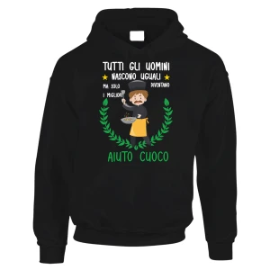 Felpa Aiuto Cuoco divertente Mestieri Tutti gli uomini nascono uguali, ma solo i migliori diventano aiuto cuoco Felpone con cappuccio