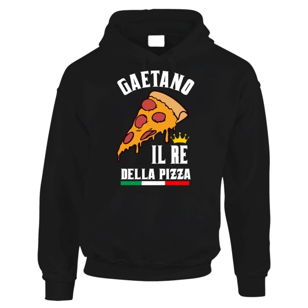 Felpa PERSONALIZZABILE divertente Uomo Il Re della Pizza Pizzaiolo Ironica