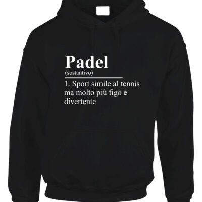 Felpa con cappuccio padel definizione divertente del padel