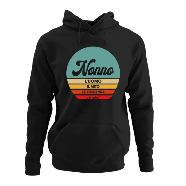 Felpa con cappuccio Nonno divertente maglietta festa dei nonni Nonno - l'uomo, il mito, la leggenda - sei unico - idea regalo nonno
