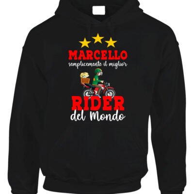 Felpa con cappuccio regalo per rider personalizzabile con nome e dedica semplicemente il migliore al mondo
