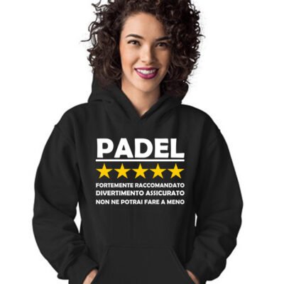 Felpa con cappuccio donna divertente Padel felpa Padel fortemente raccomandato divertimento assicurato
