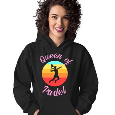 Felpa con cappuccio donna divertente Padel felpa Padel Queen of Padel retrò