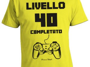 Tshirt Compleanno livello 40 completato - 40 anni - tshirt simpatiche e divertenti - idea regalo