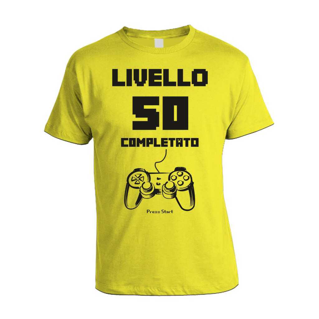 Tshirt Compleanno livello 50 completato - 50 anni - tshirt simpatiche e  divertenti - idea regalo - ColorFamily