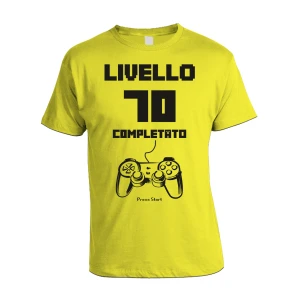 Tshirt Compleanno livello 70 completato - 70 anni - tshirt simpatiche e divertenti - idea regalo