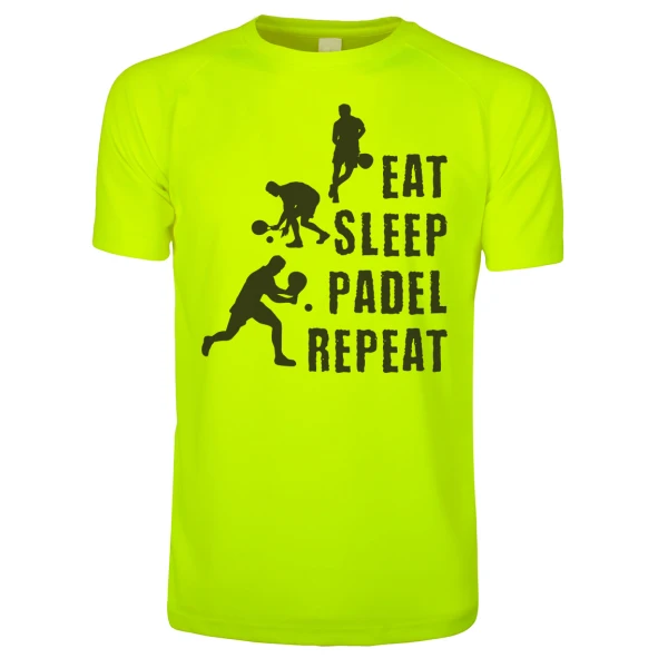 Maglietta tecnica maniche corte Maglietta Padel divertente Eat Sleep Padel Repeat