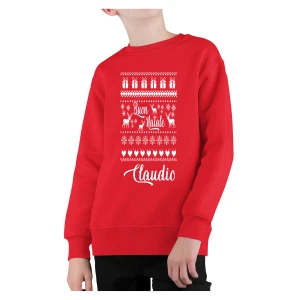 Felpa girocollo Bambino Bambina PERSONALIZZABILE Natale Natalizia PERSONALIZZA CON IL TUO NOME  Buon Natale - tema natalizio - regalo di natale - felpa divertente - idea regalo natale Unisex
