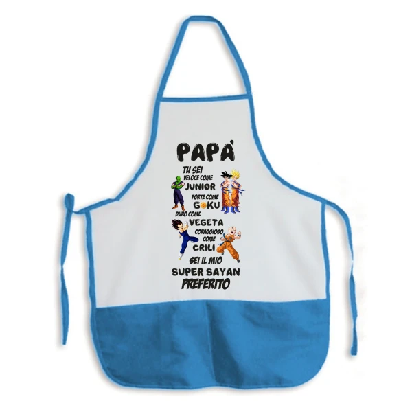 Grembiule da Cucina Festa del Papà Sei forte come... sei il mio Super Sayan preferito - Goku - Vegeta - Dragon Ball parodia -