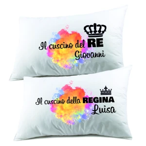 Coppia di federe PERSONALIZZABILI matrimoniali il cuscino del re - il cuscino della regina