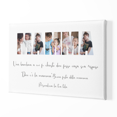 Tela Pittorica Mamma Quadro Canvas 50x70 cm Personalizzabile con foto e frase Mamma festa della mamma compleanno idea regalo per qualsiasi occasione