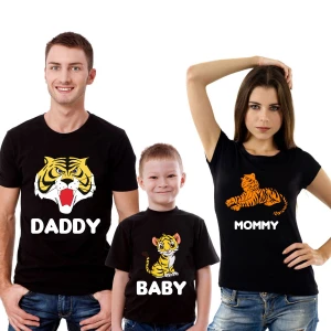 Tris T-Shirt Famiglia madre, padre, figlio Uomo Tigre, Mamma Tigre, Baby Tigre  - festa del papa' - festa della mamma - idea regalo
