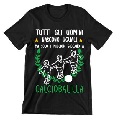 T-shirt divertente uomo giocatore di calcio balilla