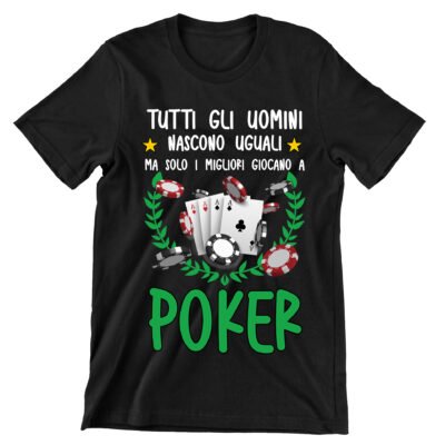 T-shirt divertente uomo giocatore di poker