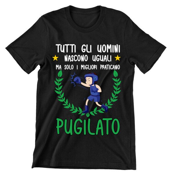 T-Shirt Maglietta Pugile Boxe Divertente Mestieri Sport Hobby Tutti Gli Uomini Nascono Uguali, ma Solo i Migliori praticano Pugilato t-Shirt Divertenti