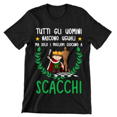 T-shirt divertente uomo giocatore di scacchi