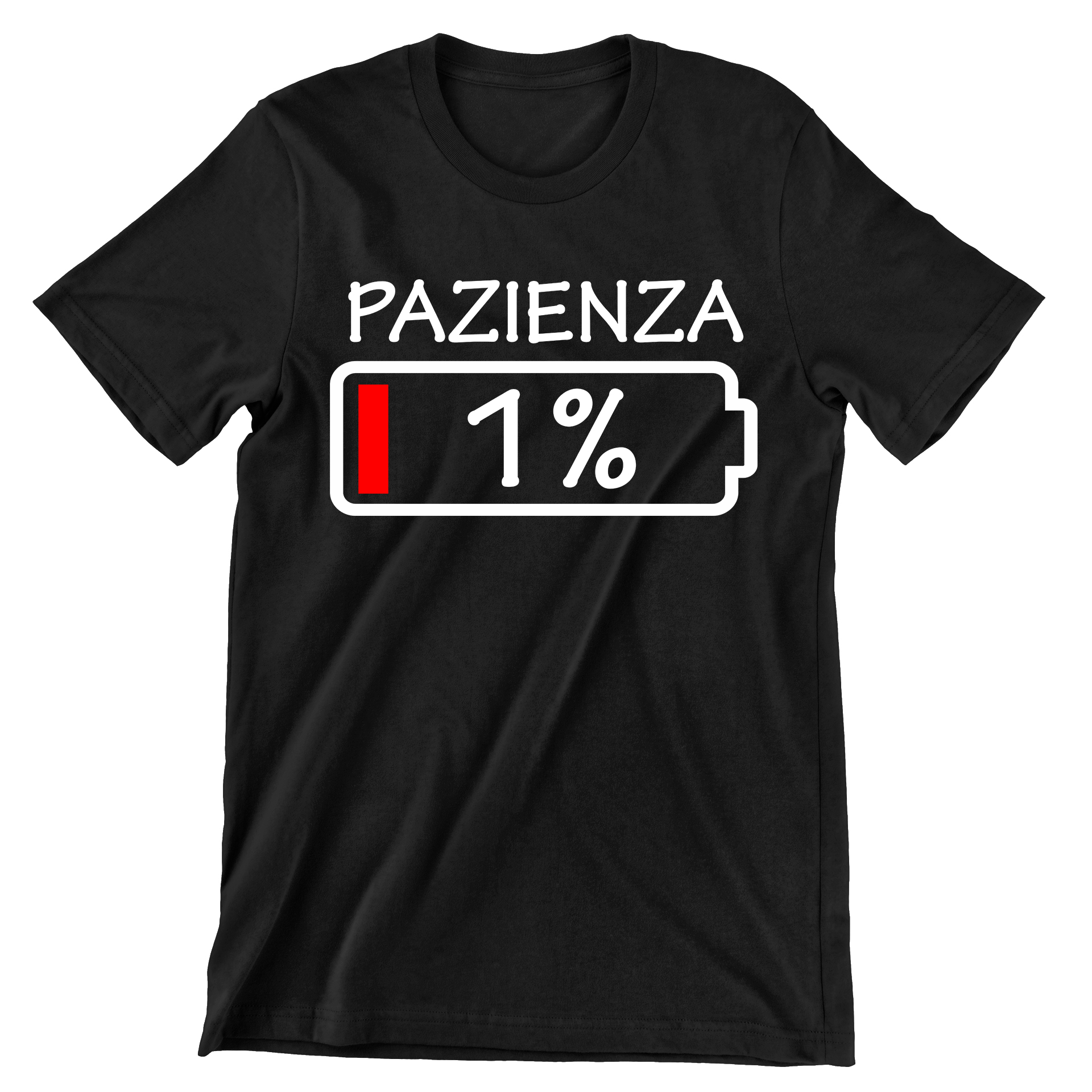 Maglietta Uomo Donna frasi divertenti Pazienza 1% t-shirt divertenti -  ColorFamily