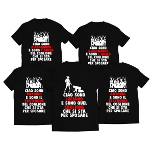 Pacchetto PERSONALIZZABILE Magliette Addio al Celibato T-Shirt Addio al Celibato Sono il c*** che si sta per sposare - Personalizza con nome sposo e invitati