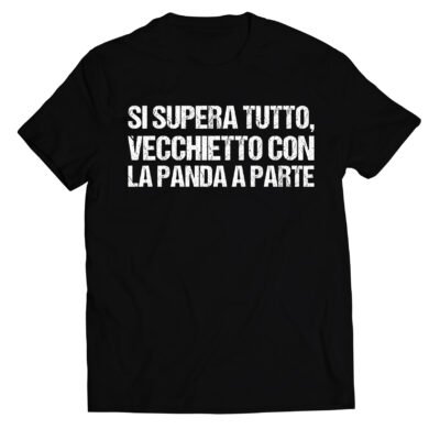 T-shirt divertente si supera tutto tranne il vecchietto con la panda