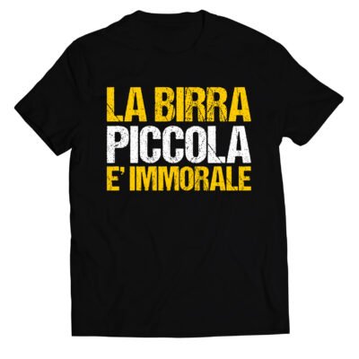 T-shirt divertente uomo una birra piccola è immorale