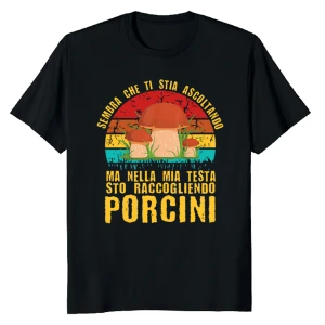 T-Shirt Funghi Porcini Amante Funghi Regalo Divertente Maglietta