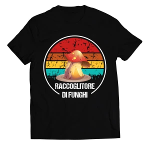 T-Shirt Funghi Porcini Amante Funghi Raccoglitore di Funghi Regalo Divertente Maglietta