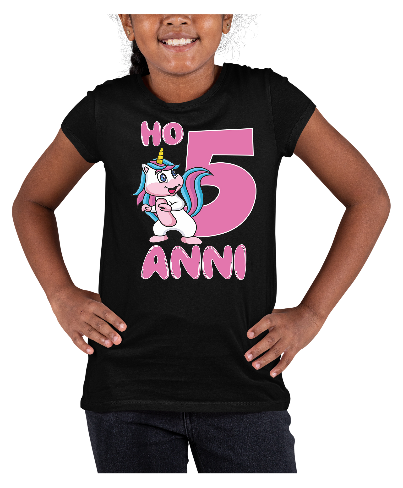 T-Shirt Maglietta Compleanno Bambina 5 anni Ho 5 anni Unicorno Buon  Compleanno Regalo Compleanno - ColorFamily