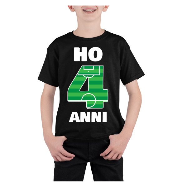 T-Shirt Maglietta Compleanno Bambino 4 anni Ho 4 anni Calcio Buon Compleanno Regalo Compleanno