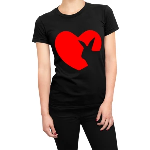 Tshirt coniglio donna cuore - love - maglietta divertente donna - bunny