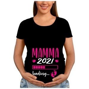 Mamma 2021 Caricamento In Corso Regalo Per Una Futura Mamma Maglietta ideale per il Premaman