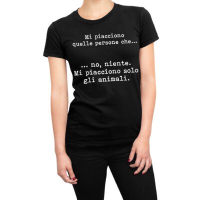T-shirt divertente non mi piacciono le persone mi piacciono gli animali