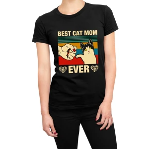 Tshirt gatto donna best cat mom ever - maglietta divertente donna - cat