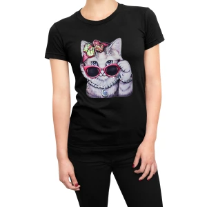 Tshirt gatto donna gatto fashion - maglietta divertente donna - cat