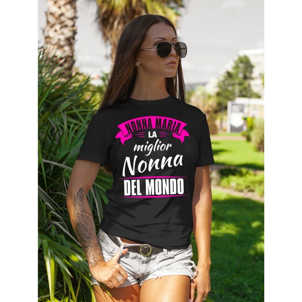 Tshirt Nonna divertente maglietta festa dei nonni PERSONALIZZABILE Super Nonna (nome della nonna) - idea regalo nonna - immagine 2