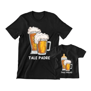 Coppia t-shirt magliette padre figlio Regalo Festa del papà idea regalo papà Neonato Divertenti Birra Tale Padre Tale Figlio