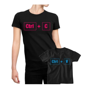 Coppia t-Shirt Festa della Mamma Maglietta Mamma Figlio Ctrl + C Ctrl + V - Idea Regalo Mamma