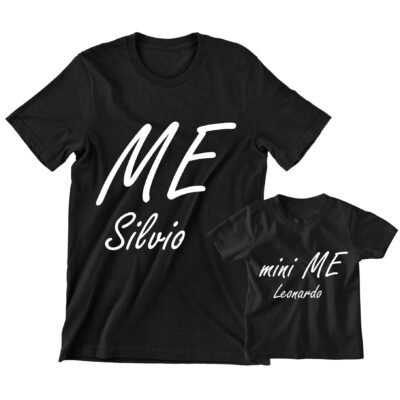 Set t-shirt e body coordinato personalizzabile papà e figlio Me and Mini Me