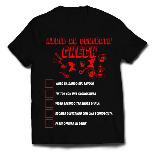 Tshirt Addio al celibato Check - challenge - social - bachelor party - maglietta divertente uomo