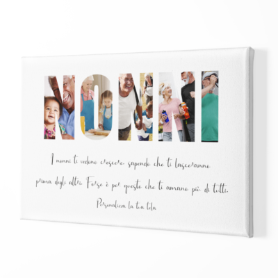 Tela Pittorica Nonni Quadro Canvas 50x70 cm Personalizzabile con foto e frase Nonni festa dei nonni nonno nonna compleanno idea regalo per qualsiasi occasione