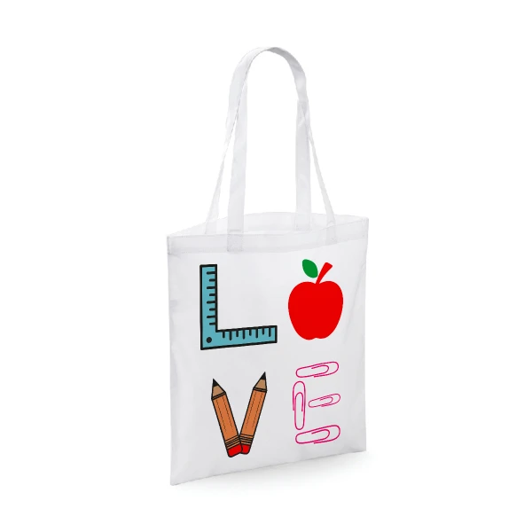 Shopping Bag in cotone Maestra Love - idea regalo fine anno scolatisco