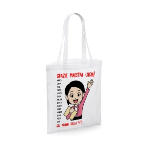 Shopping Bag Maestra Personalizabile con nome maestra, nomi alunni e classe Grazie Maestra Regalo Maestra fine anno