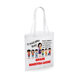 Shopping Bag Maestra Personalizzabile Nessun bambino è perduto se ha un insegnante che crede in lui Regalo Maestra fine anno
