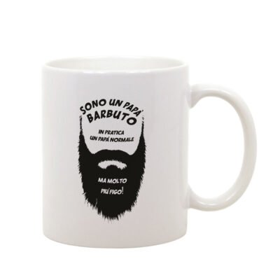 Tazza Mug in Ceramica Festa del Papà Sono un papà barbuto, in pratica un papà normale, ma molto più...- happy father's day - idea regalo