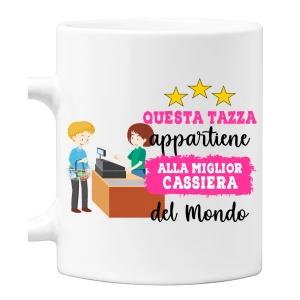 Tazza Cassiera Mestieri divertenti Questa tazza appartiene alla migliore al mondo Idea regalo