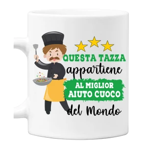 Tazza Aiuto Cuoco Mestieri divertenti Questa tazza appartiene al migliore al mondo Idea regalo