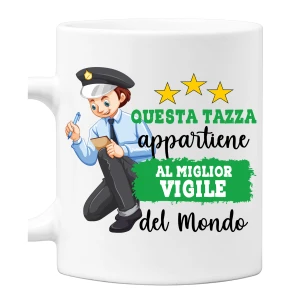 Tazza Vigile Mestieri divertenti Questa tazza appartiene al migliore al mondo Idea regalo