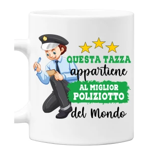 Tazza Poliziotto Mestieri divertenti Questa tazza appartiene al migliore al mondo Idea regalo