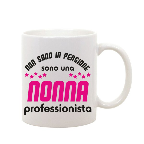 Tazza Mug in ceramica Nonna divertente gadget festa dei nonni Non sono in pensione, sono una nonna professionista - idea regalo nonna